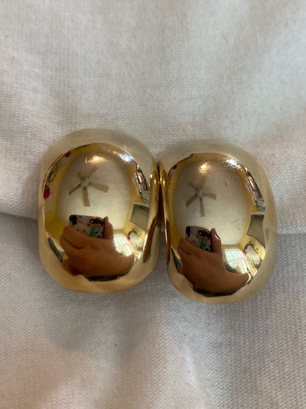 Half Hoop Reflective Vintage Clip on Earrings